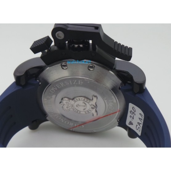 Graham Chronofighter Oversize Blue Rubber Strap Watch