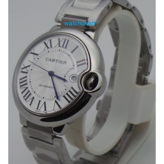 Cartier Ballon Bleu de Steel Swiss ETA Valjoux 7750 Movement Watch