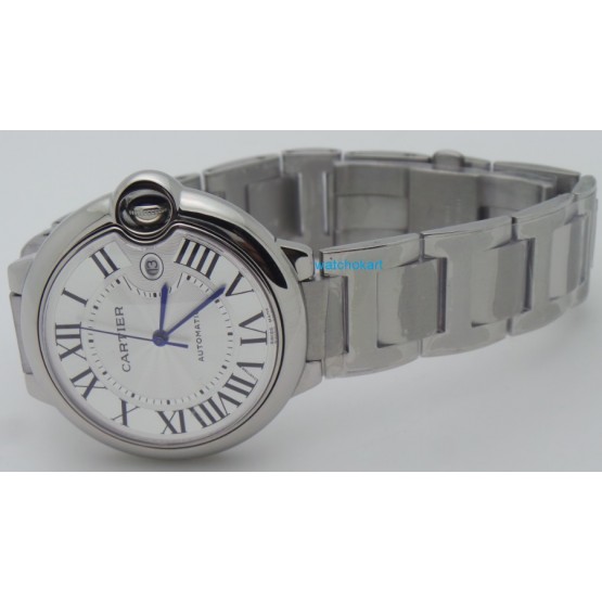 Cartier Ballon Bleu de Steel Swiss ETA Valjoux 7750 Movement Watch