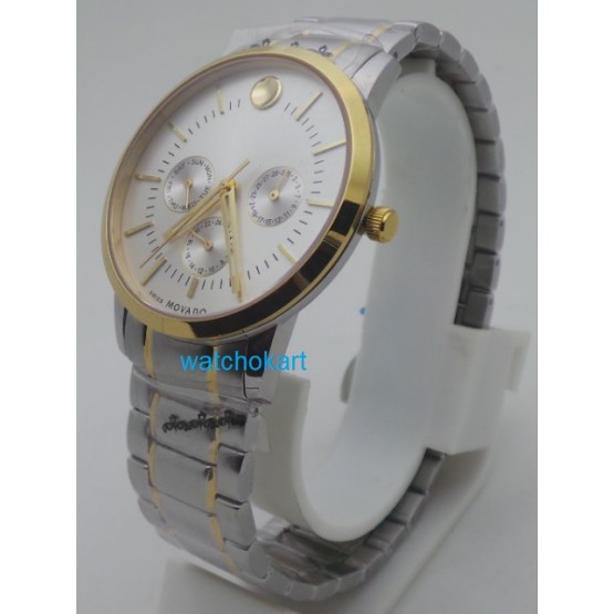 Movado Day Date GMT Chronograph White Dual Tone Watch