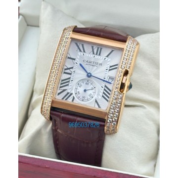 Cartier Tank MC Rose Gold Diamond Swiss ETA Automatic Watch