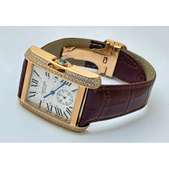 Cartier Tank MC Rose Gold Diamond Swiss ETA Automatic Watch