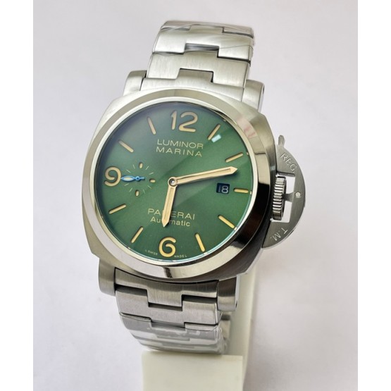 Panerai Marina Green Steel Bracelet Swiss ETA Automatic Watch