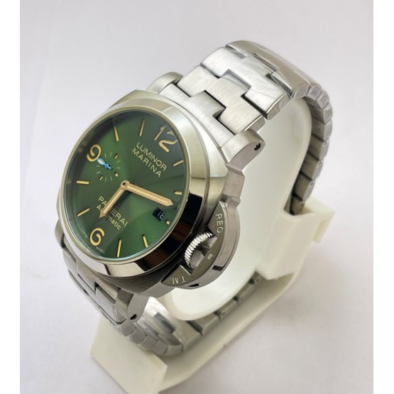 Panerai Marina Green Steel Bracelet Swiss ETA Automatic Watch