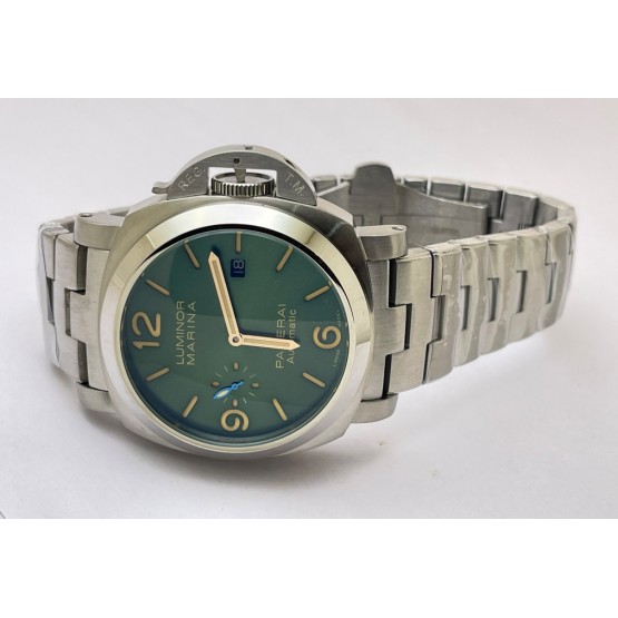 Panerai Marina Green Steel Bracelet Swiss ETA Automatic Watch