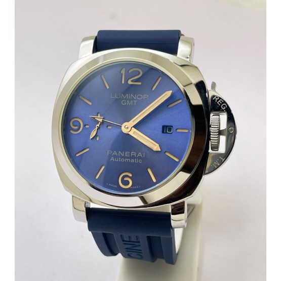 Panerai GMT Blue Rubber Strap Swiss Automatic Watch