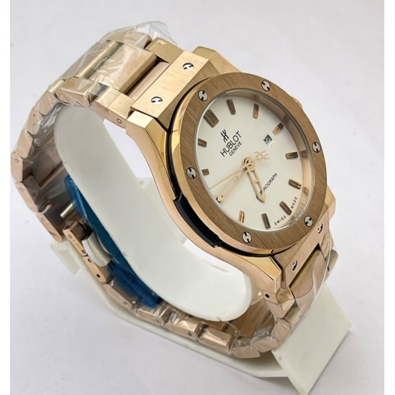 Hublot Vendom Classic Rose Gold White Swiss Automatic Watch