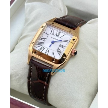 Cartier Santos Dumont Small Leather Strap Ladies Watch