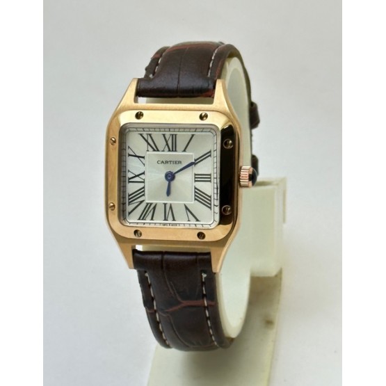 Cartier Santos Dumont Small Leather Strap Ladies Watch