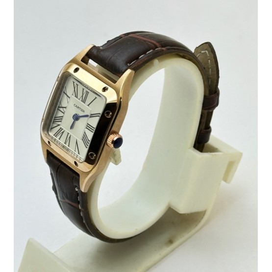 Cartier Santos Dumont Small Leather Strap Ladies Watch