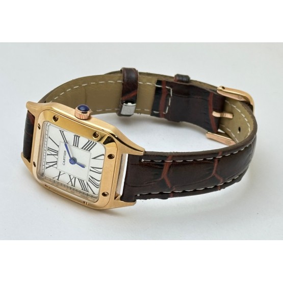 Cartier Santos Dumont Small Leather Strap Ladies Watch