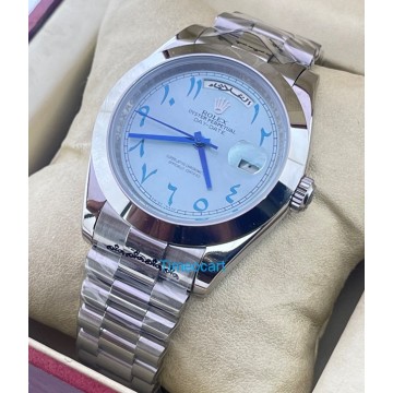 Rolex Day-Date Arabic Dial Ice Blue Automatic Watch