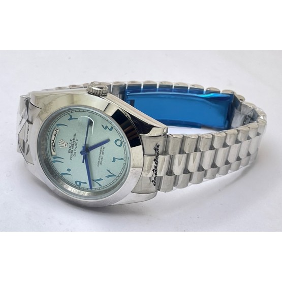 Rolex Day-Date Arabic Dial Ice Blue Automatic Watch