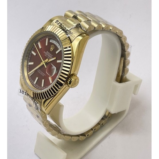 Rolex Day-Date Red Golden Swiss Automatic Watch