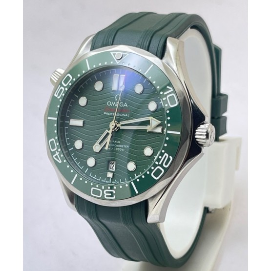 Omega Seamaster 50th Anniversary Green Rubber Strap Swiss Automatic Watch