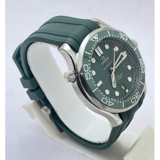 Omega Seamaster 50th Anniversary Green Rubber Strap Swiss Automatic Watch