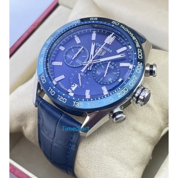 Tag Heuer Carrera Sport Chronograph Blue Leather Strap Watch