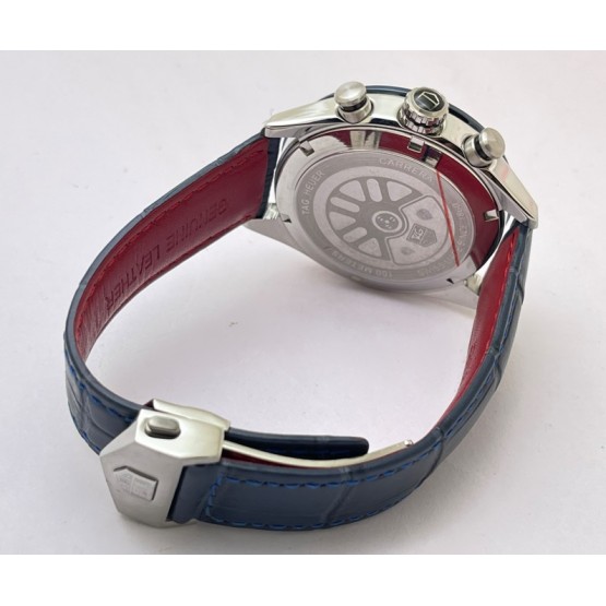 Tag Heuer Carrera Sport Chronograph Blue Leather Strap Watch