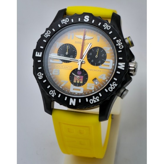 Breitling Endurance Pro Chronometer Yellow Rubber Strap Watch