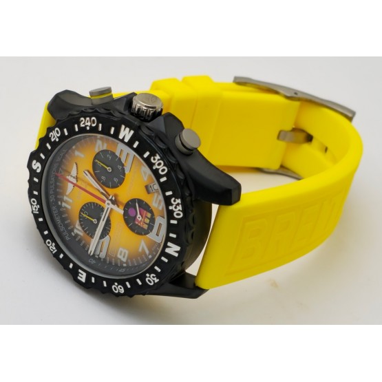 Breitling Endurance Pro Chronometer Yellow Rubber Strap Watch