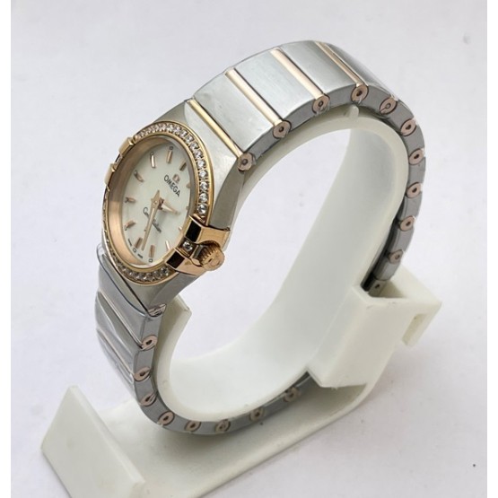 Omega Constellation Stick Mark Mother Of Pearl Diamond Bezel Ladies Watch