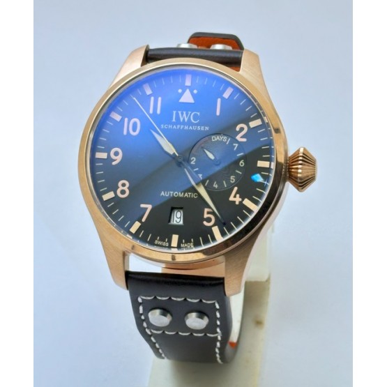 I W C Big Pilot Le Petit Prince Rose Gold Leather Strap Swiss Automatic Watch