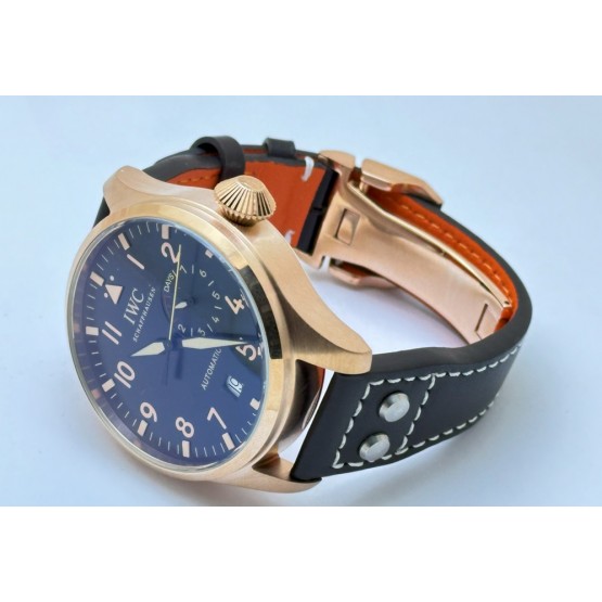 I W C Big Pilot Le Petit Prince Rose Gold Leather Strap Swiss Automatic Watch