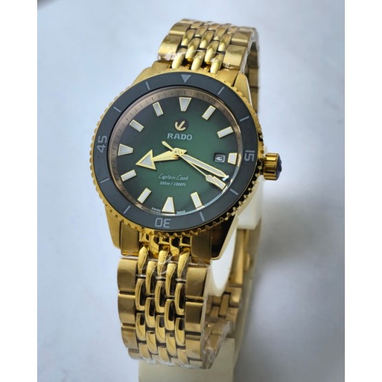 Rado Captain Cook Green Golden Swiss Automatic Watch