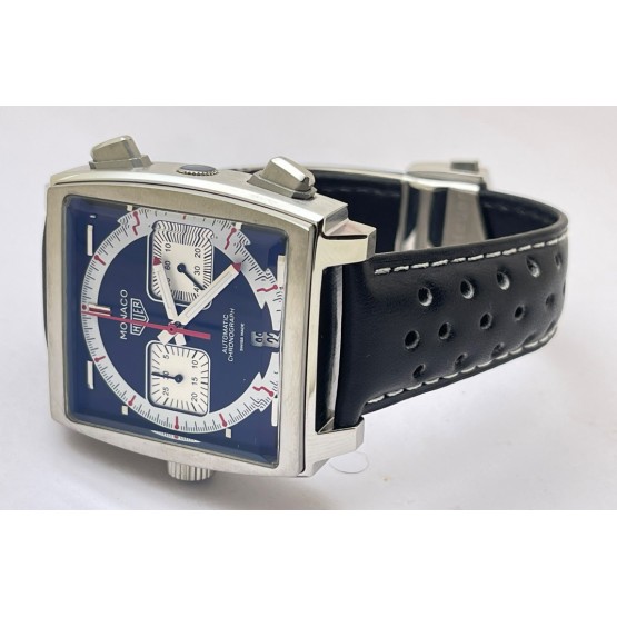 Tag Heuer Monaco Caliber 12 Leather Strap Watch