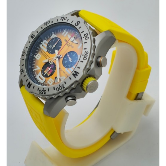 Breitling Endurance Pro Chronometer Steel Yellow Rubber Strap Watch