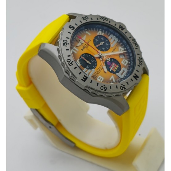 Breitling Endurance Pro Chronometer Steel Yellow Rubber Strap Watch