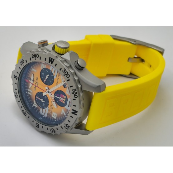 Breitling Endurance Pro Chronometer Steel Yellow Rubber Strap Watch