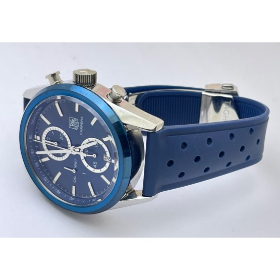 Tag Heuer Calibre 1887 Blue Rubber Strap Watch