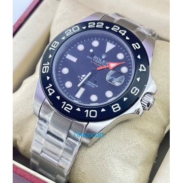 Rolex Explorer II GMT Black Steel Bracelet Swiss Automatic Watch