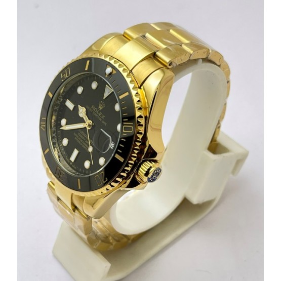 Rolex Submariner Black Dial Gold Bracelet Watch