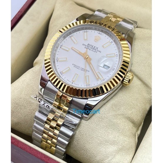 Rolex Date-Just White Dual Tone Swiss Automatic Watch