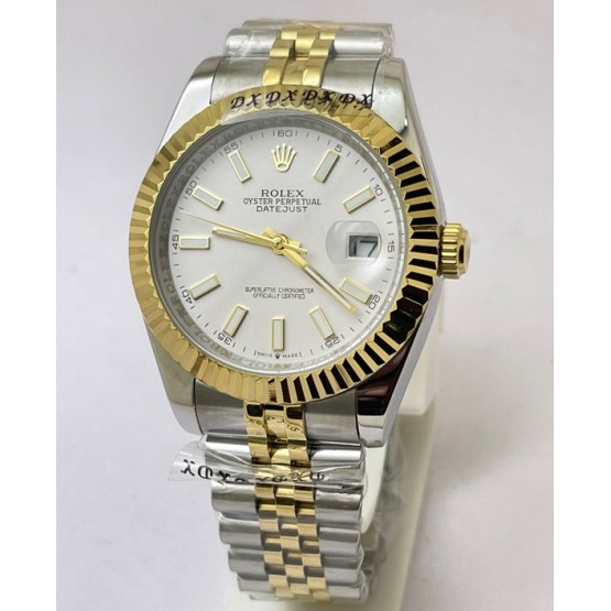 Rolex Date-Just White Dual Tone Swiss Automatic Watch