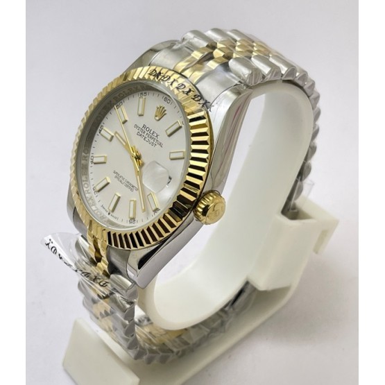 Rolex Date-Just White Dual Tone Swiss Automatic Watch