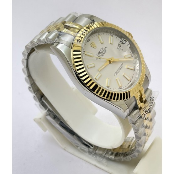 Rolex Date-Just White Dual Tone Swiss Automatic Watch