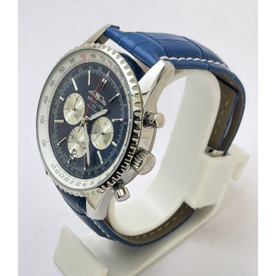 Breitling Navitimer Chrono Blue Leather Strap Watch