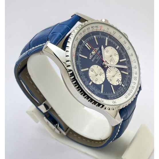 Breitling Navitimer Chrono Blue Leather Strap Watch