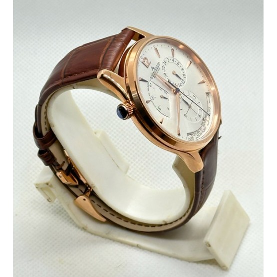 Jaeger Le Coultre Master Control Power Reserve White Rose Gold Swiss ETA Automatic Watch