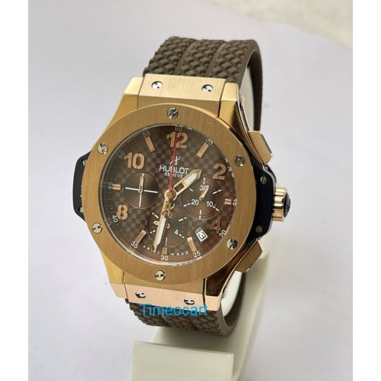 Hublot Big Bang Rose Gold Brown Rubber Strap Watch