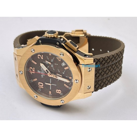 Hublot Big Bang Rose Gold Brown Rubber Strap Watch