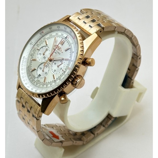 Breitling Navitimer Chronograph White Rose Gold Mens Watch