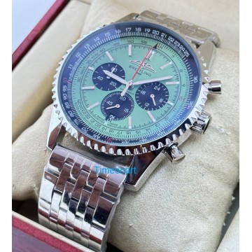 Breitling Navitimer B01 Mint Green Chronograph Steel Watch - B