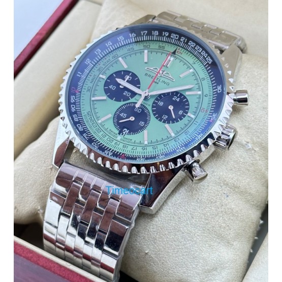 Breitling Navitimer B01 Mint Green Chronograph Steel Watch - B