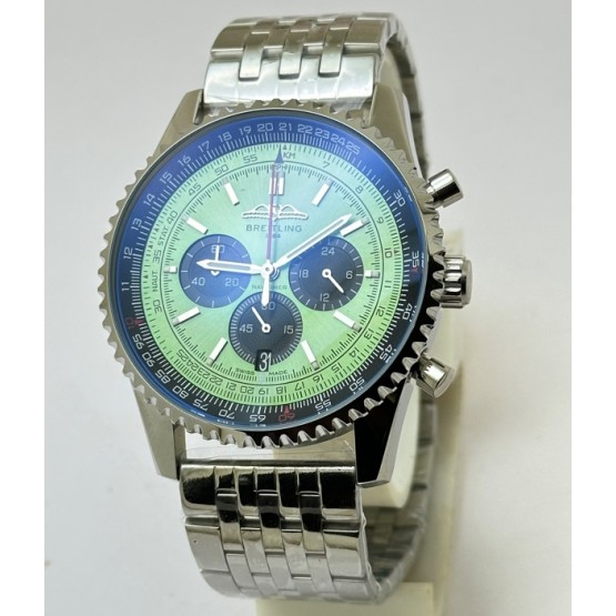 Breitling Navitimer B01 Mint Green Chronograph Steel Watch - B