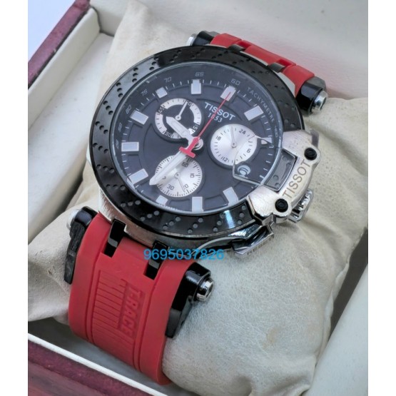 Tissot T-Race Chronograph Red Rubber Strap Watch