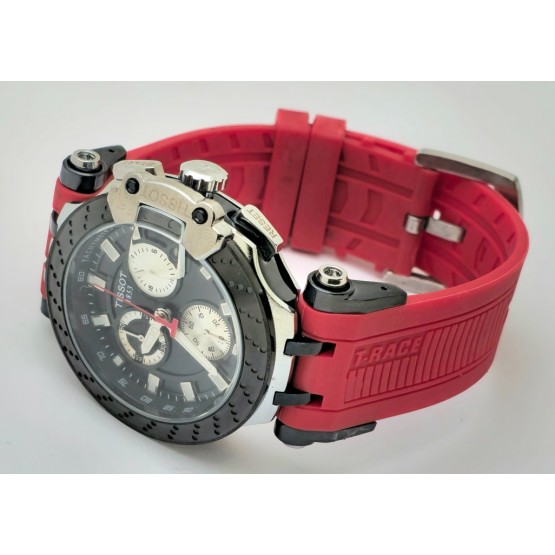 Tissot T-Race Chronograph Red Rubber Strap Watch